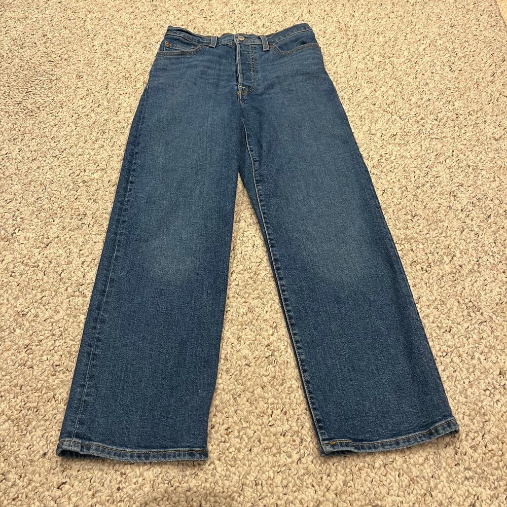 Levi's Ribcage Straight Ankle Jeans 27 Button Fly Medium Wash Denim Classic